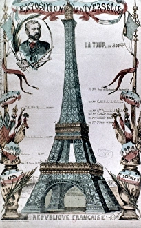 Eiffel Tower Print, 1889 Engraving