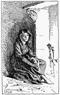 PERRAULT: CINDERELLA, 1891. Pen-and-ink drawing, 1891, by George Percy Jacomb Hood PERRAULT: CINDERELLA, 1891. Pen-and-ink drawing, 1891, by George Percy Jacomb Hood