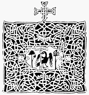 PHOENIX, 1552. The phoenix with the ornamented cross, as the symbol of the resurrection PHOENIX, 1552. The phoenix with the ornamented cross, as the symbol of the resurrection