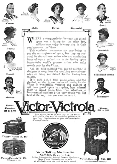 PHONOGRAPH AD, 1912. Victor-Victrola phonographs. American magazine advertisement, 1912 PHONOGRAPH AD, 1912. Victor-Victrola phonographs. American magazine advertisement, 1912
