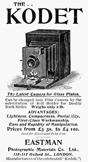 PHOTOGRAPHY: CAMERA, 1895. The Kodet camera from Eastman. Newspaper advertisement, 1895 PHOTOGRAPHY: CAMERA, 1895. The Kodet camera from Eastman. Newspaper advertisement, 1895
