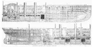 Great Eastern Steamship Prints: Cross section of the British steamship Great Eastern