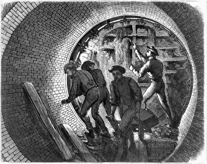 19th Century Technology Prints: PNEUMATIC TRANSIT, 1870