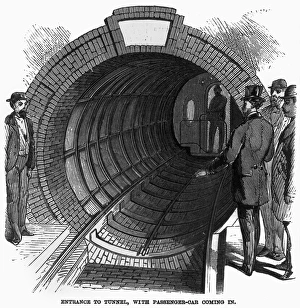 American Wood Engraving Art Prints: PNEUMATIC TRANSIT, 1870