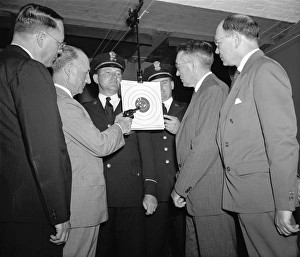 POLICE: TARGET RANGE, 1940. Chief Frank J. Wilson (right) and Assistant Chief Joseph E POLICE: TARGET RANGE, 1940. Chief Frank J. Wilson (right) and Assistant Chief Joseph E