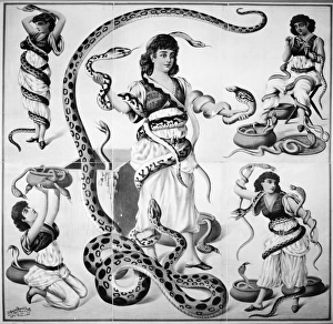 POSTER: SNAKE CHARMERS. American circus poster, 1892 POSTER: SNAKE CHARMERS. American circus poster, 1892