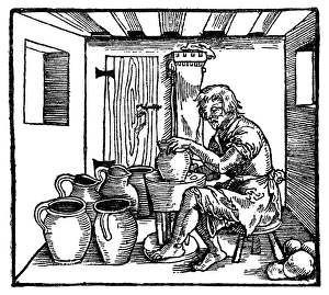 POTTER, 1537. Woodcut from a German translation of Polydore Vergils De Inventoribus Rerum POTTER, 1537. Woodcut from a German translation of Polydore Vergils De Inventoribus Rerum