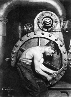 Powerhouse mechanic. Photograph by Lewis W. Hine, 1920 Powerhouse mechanic. Photograph by Lewis W. Hine, 1920