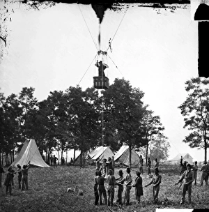 Professor Thaddeus Sobieski Coulincourt Lowe behind Union lines observing the Battle of Professor Thaddeus Sobieski Coulincourt Lowe behind Union lines observing the Battle of