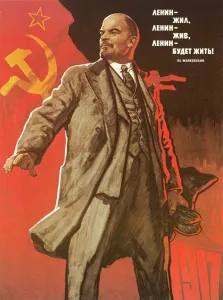 Print of a 1967 Soviet propaganda poster featuring Lenin