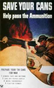 Propaganda Prints: Save Your Cans Print: Help Pass the Ammunition WWII Poster
