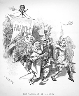 PULLMAN STRIKE CARTOON. The Vanguard of Anarchy. Cartoon by W.A. Rogers, July 1894 PULLMAN STRIKE CARTOON. The Vanguard of Anarchy. Cartoon by W.A. Rogers, July 1894