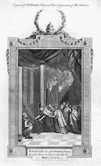 RELIGION: POPE. The Pope at the close of the Jubilee placing the first Stone in RELIGION: POPE. The Pope at the close of the Jubilee placing the first Stone in