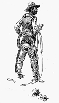 RUSSELL: THE COWBOY. Drawing by Charles M. Russell (1864-1926) RUSSELL: THE COWBOY. Drawing by Charles M. Russell (1864-1926)