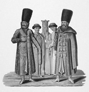 RUSSIA: BOYARS. Costume of the Boyars in the 17th century. 19th century lithograph RUSSIA: BOYARS. Costume of the Boyars in the 17th century. 19th century lithograph