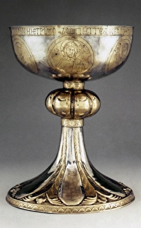 RUSSIAN CHALICE. Silver and gilt. Mid-12th century