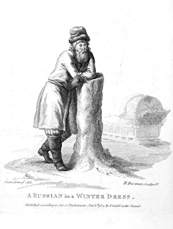 RUSSIAN PEASANT, 1784. A Russian in winter dress RUSSIAN PEASANT, 1784. A Russian in winter dress