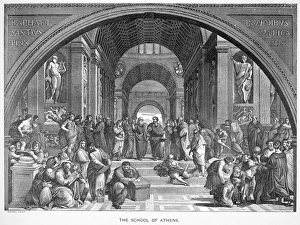 Plato Prints: Raphael's Line Engraving Print of The School of Athens