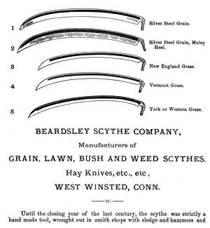 SCYTHE BLADES, 1876. American advertisement SCYTHE BLADES, 1876. American advertisement