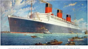 Cruise Ship Prints: Print of the Ocean Liner Queen Mary