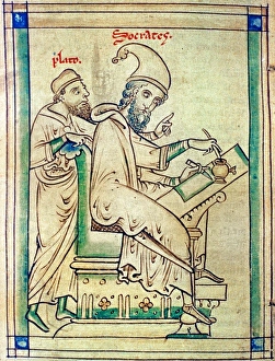 (seated, writing). English ms. illumination, 13th century (seated, writing). English ms. illumination, 13th century