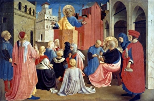 Religious Wall Art Prints: SERMON OF ST PETER. Detail of Linen Guild Tabernacle