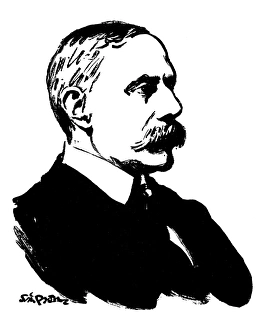 SIR EDWARD ELGAR (1857-1934). English composer. Drawing, 1912, by Joseph Simpson SIR EDWARD ELGAR (1857-1934). English composer. Drawing, 1912, by Joseph Simpson