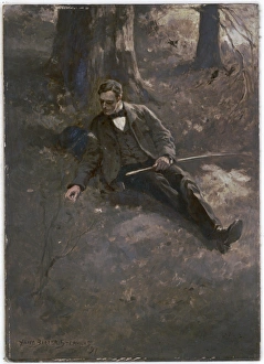 STEPHENS: MAN, 1889. Portrait of a man sitting under a tree STEPHENS: MAN, 1889. Portrait of a man sitting under a tree