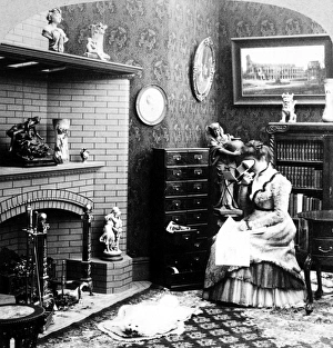 STEREOPTICON, c1900. The stereograph in the parlor, c1900 STEREOPTICON, c1900. The stereograph in the parlor, c1900