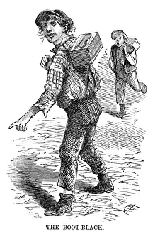STREET PEDDLER, 1868. The boot-black. Engraving, 1868 STREET PEDDLER, 1868. The boot-black. Engraving, 1868