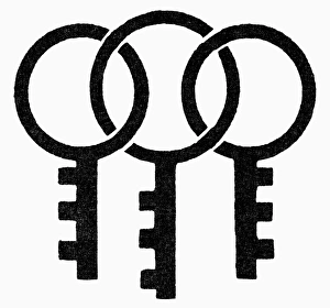 SYMBOL: THREE KEYS. Japanese symbol of good luck, three keys to open the doors that lead SYMBOL: THREE KEYS. Japanese symbol of good luck, three keys to open the doors that lead