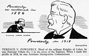 TERENCE VINCENT POWDERLY (1849-1924). American labor leader. Drawing, 1918, by Art Young TERENCE VINCENT POWDERLY (1849-1924). American labor leader. Drawing, 1918, by Art Young