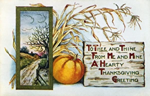 To thee and thine, from me and mine, a hearty Thanksgiving greeting To thee and thine, from me and mine, a hearty Thanksgiving greeting
