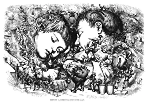 THOMAS NAST: CHRISTMAS. The Same Old Christmas Story Over Again. Engraving by Thomas Nast THOMAS NAST: CHRISTMAS. The Same Old Christmas Story Over Again. Engraving by Thomas Nast
