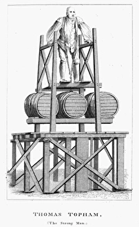 THOMAS TOPHAM (1710?-1749). English strong-man. Etching, English, early 19th century THOMAS TOPHAM (1710?-1749). English strong-man. Etching, English, early 19th century