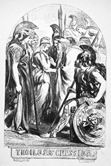 TROILUS AND CRESSIDA. Play by William Shakespeare. Wood engraving, English, 19th century TROILUS AND CRESSIDA. Play by William Shakespeare. Wood engraving, English, 19th century