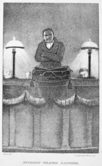 TROLLOPE: METHODIST. Methodist Preacher Baltimore. Lithograph illustration, 1832 TROLLOPE: METHODIST. Methodist Preacher Baltimore. Lithograph illustration, 1832