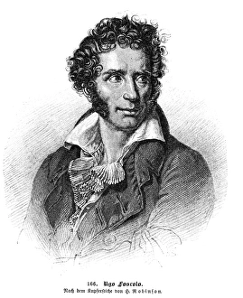 UGO FOSCOLO (1778-1827). Italian writer. Line and stipple engraving, 19th century UGO FOSCOLO (1778-1827). Italian writer. Line and stipple engraving, 19th century