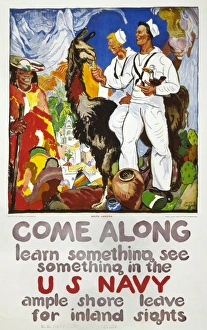 UNITED STATES NAVY, 1919. Advertisement for the United States Navy. Lithograph by James H UNITED STATES NAVY, 1919. Advertisement for the United States Navy. Lithograph by James H