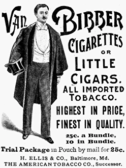 VAN BIBBER CIGARETTES 1893. American magazine advertisement, 1893 VAN BIBBER CIGARETTES 1893. American magazine advertisement, 1893