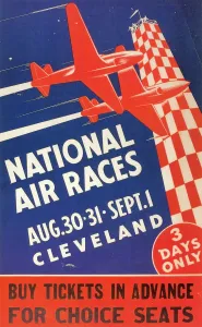 Prints of NATIONAL AIR RACE POSTER. A 1947 National Air Race poster, held in Cleveland, Ohio Cleveland Prints: 1947 Cleveland National Air Race Print