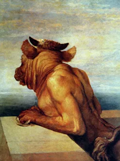 WATTS: THE MINOTAUR. The Minotaur by George Frederic Watts. Oil on canvas WATTS: THE MINOTAUR. The Minotaur by George Frederic Watts. Oil on canvas