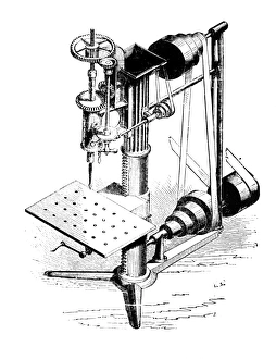American Industrial Revolution Prints: WHITNEY: DRILL PRESS