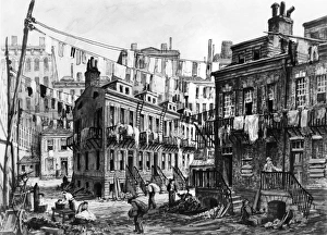 WITHAM: BAXTER ST., c1885. Baxter Street, in the Lower East Side Slums. Watercolor, Charles W WITHAM: BAXTER ST., c1885. Baxter Street, in the Lower East Side Slums. Watercolor, Charles W