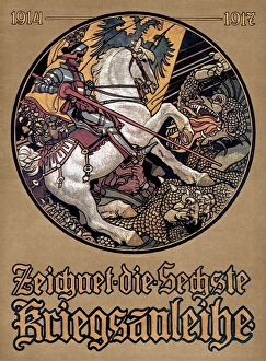 WORLD WAR I POSTER. Subscribe to the Sixth War Loan. Austrian World War I poster by Maximilian WORLD WAR I POSTER. Subscribe to the Sixth War Loan. Austrian World War I poster by Maximilian
