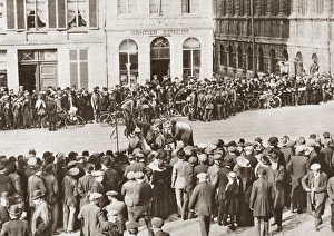 WWI: GHENT, 1914. Belgians gathered in the streets of Ghent, Belgium, just after WWI: GHENT, 1914. Belgians gathered in the streets of Ghent, Belgium, just after