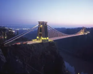 Prints of A winters evening at the Clifton Supension Bridge over looking the Avon Gorge at Bristol Clifton Prints: Bristol Print: Clifton Suspension Bridge Evening Scene