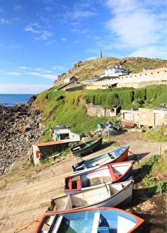 Prints of Cape Cornwall in Cornwall, is four miles north of Lands End near the town of St Just. looking out into the Atlantic Paul Prints: Cape Cornwall Print: Atlantic Coast Landscape
