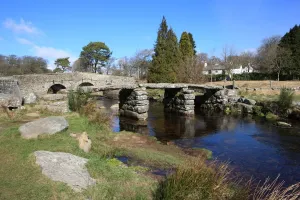 Postbridge Prints: Postbridge Print: Two Bridges over the East Dart River