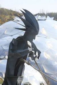 Eden Project Print: Adam Steel Statue